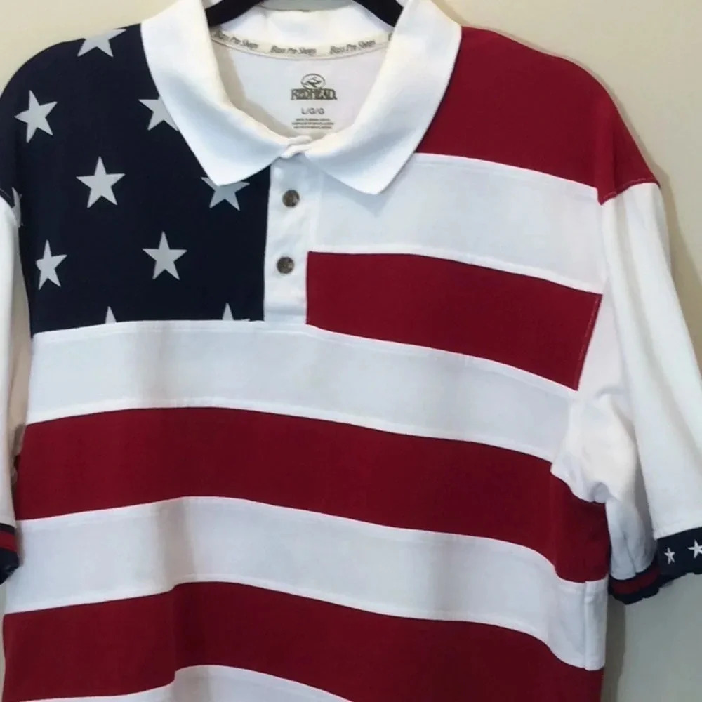 Redhead Red, White&Blue Stars & Stripes Polo Shirt